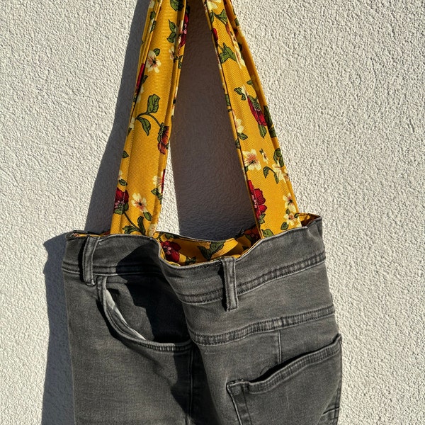 Denim Upcycled Bag- zero waste gift