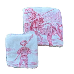 Cotton and bamboo micro sponge wet wipes handmade-Makeup remover wipes-Portuguese product-Baby gift/Pink toile de jouy