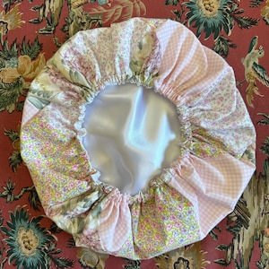 Patchwork silk bonnet vintage- Nature lover- handmade bonnet- boho gift, original gift for her. Protects hair at night