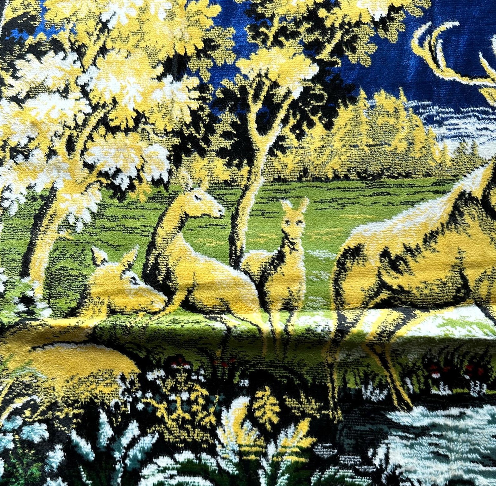 Vintage Deer Hunting Tapestry Wall Hanging, Deer Stag in the Forest ...