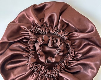 Bonnet for Women, Sleep Bonnet for Women, Brown color, Curly Hair Bonnet, Double Layer Silky Satin Bonnets