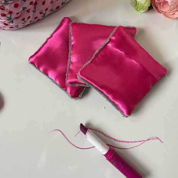 handmade pink + reusable cloth wipes vintage