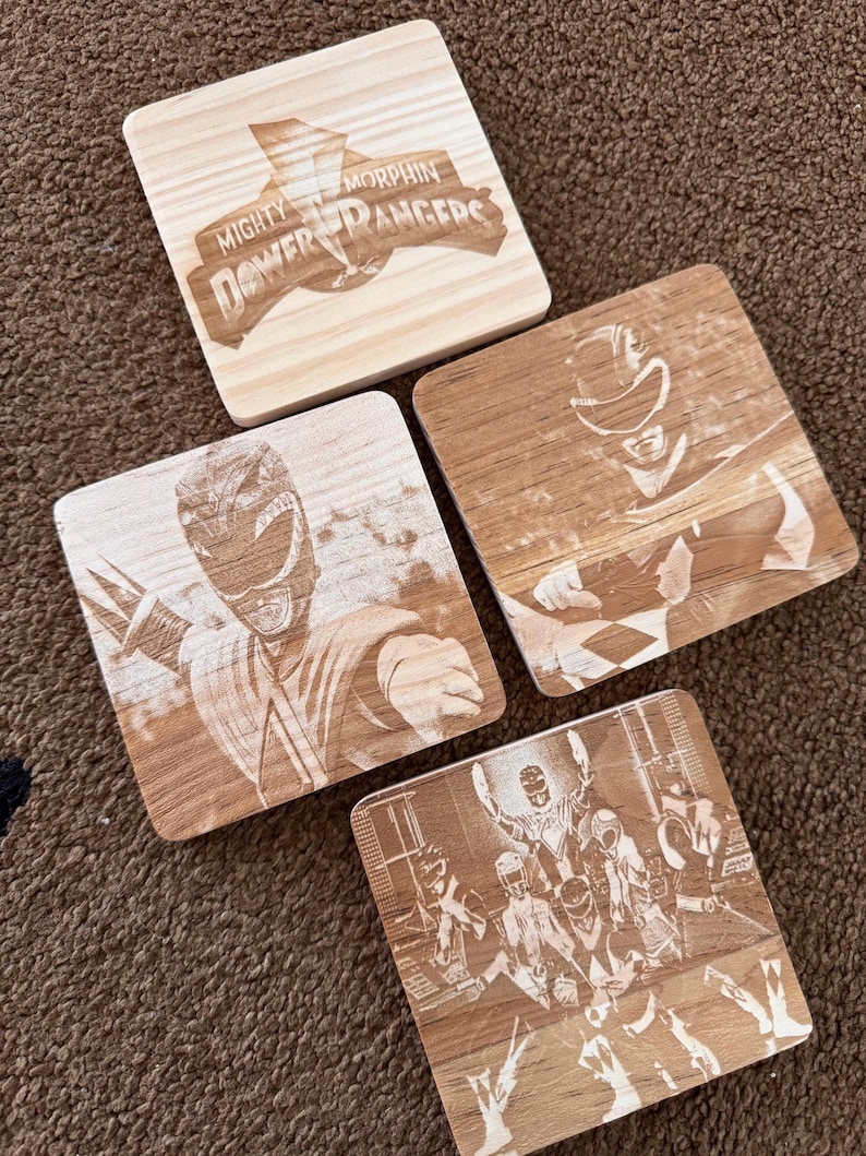 Wooden Coasters Power Rangers - Etsy