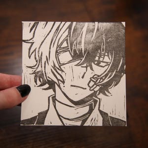4"x4" Bungo Streunende Hunde Relief, BSD, Dazai | Chuuya | Akutagawa | Atsushi | Fjodor | Gogol | Poe | Ranpo, kostenloser US-Versand