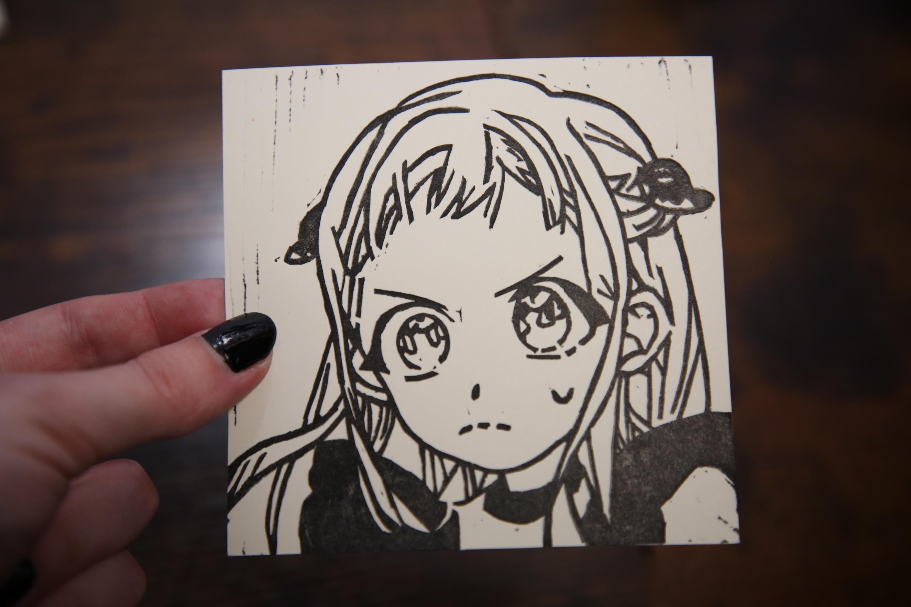 4"x4" Toilet-Bound Hanako-Kun Relief Print, TBHK, JSHK, Hanako | Nene | Mitsuba | Kou | Tsukasa