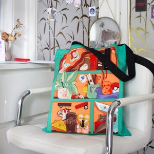 Anime bag &quot;Otaku Merch&quot; jute bag/ bag/ tote bag/ fabric bag/ shoulder bag