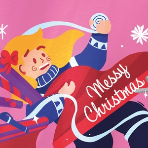 Messy Christmas "Gift wrapping" Weihnachtskarten/ Illustration/ Print/ Grußkarte/ Geschenk