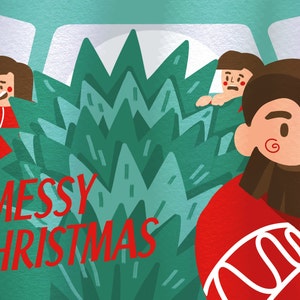 Messy Christmas "Christmastree" Weihnachtskarten/ Illustration/ Print/ Grußkarte/ Geschenk