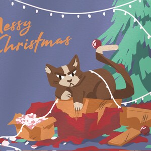 Messy Christmas "Cats" Weihnachtskarten/ Illustration/ Print/ Grußkarte/ Geschenk