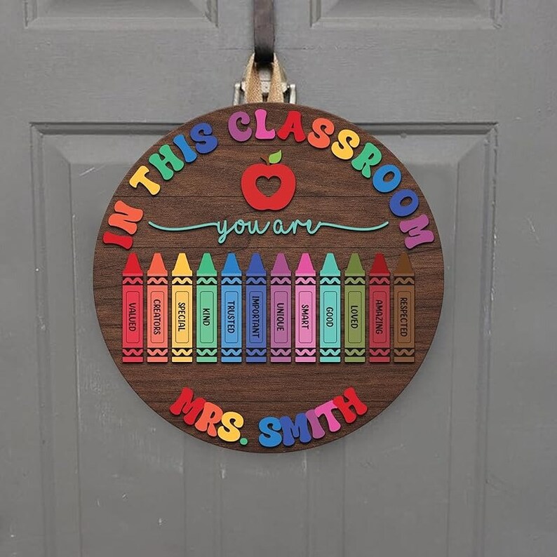 Personalized Teacher Door Sign, Custom Teacher Gifts, Teacher