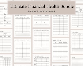 Ultimatives Finanz-Planer-Paket | 20-seitiger Sofort-Download | Buchstabe Größe | A4 | A5