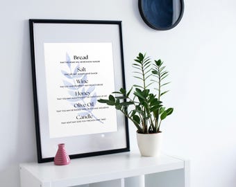 New Home Blessing Print: Bread, Wine, Salt Poem (Digital Download)