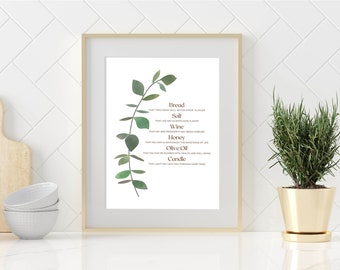 New Home Blessing Print: Bread, Wine, Salt Poem (Digital Download)
