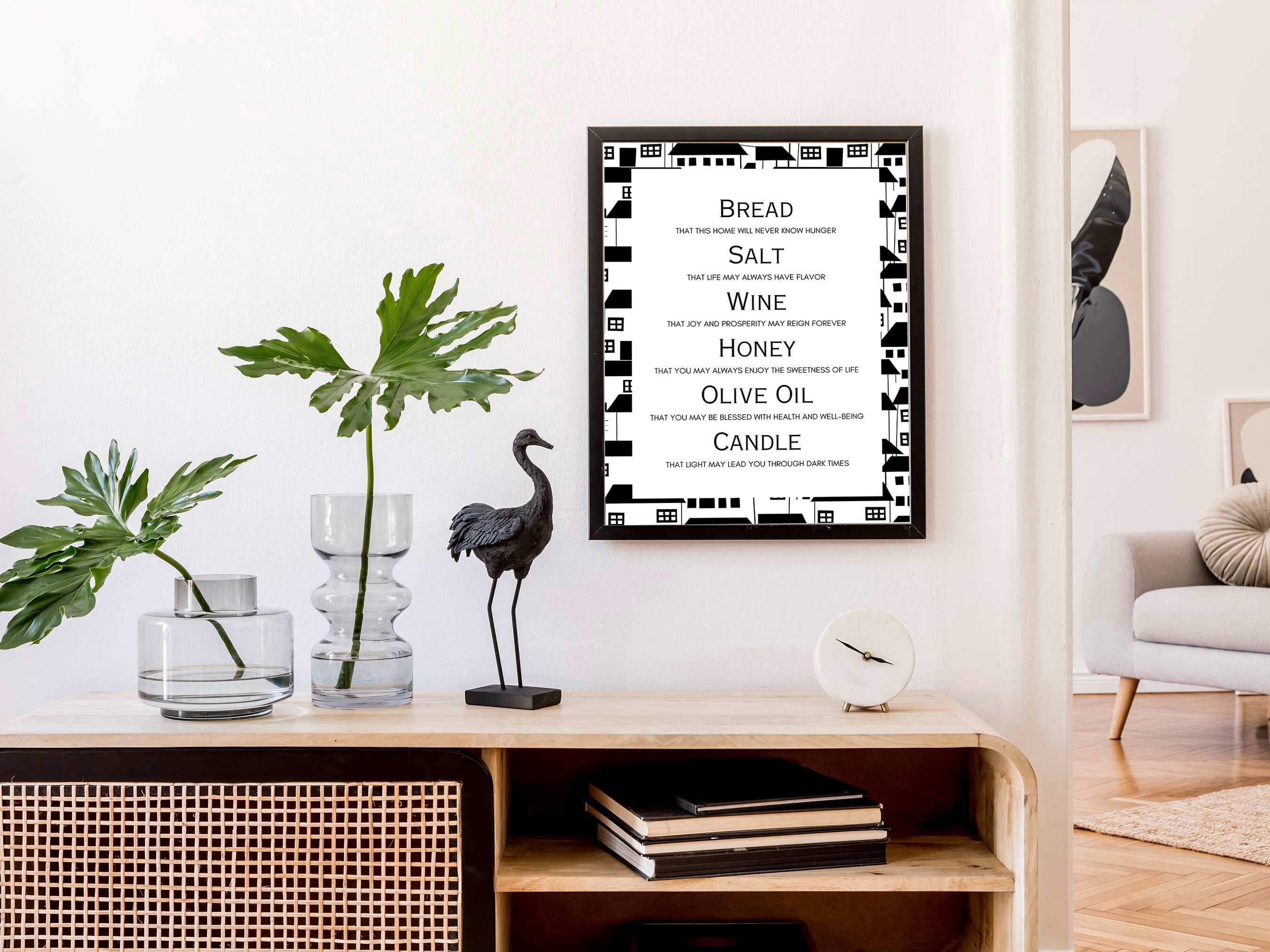 Printable Housewarming Gift, New Home Blessing, Bread Wine Salt Poem, Housewarming Printable ...