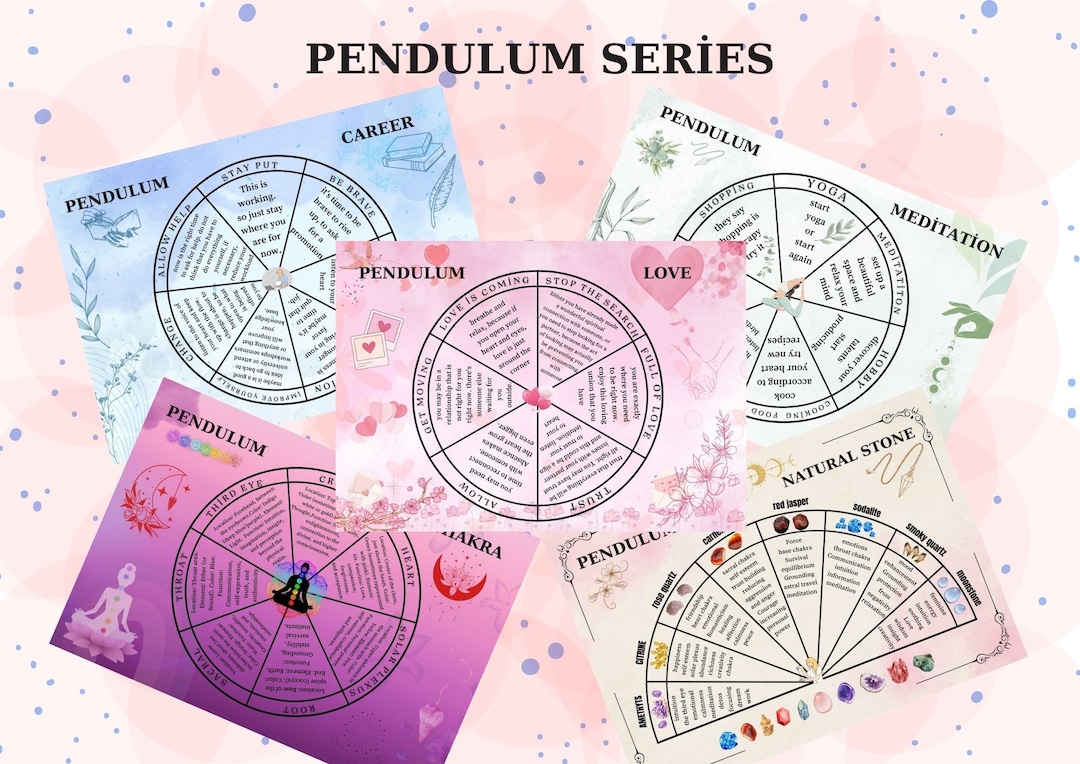 Pendulum Chart Bundle 5 Printable Pendulum Boards Love, Career