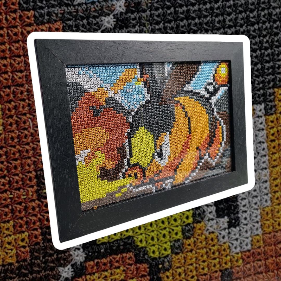 Embroidered Frame – Pixel Art Anime Inspired - Etsy