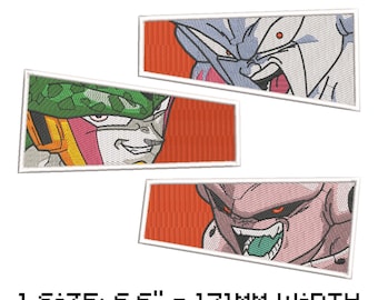 3 DESINGS - ANIME embroidery Villains BUNDLE - Machine Embroidery Design File - Instant Download