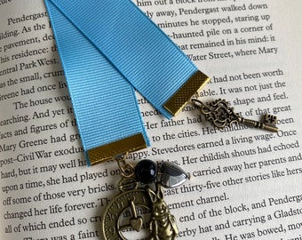 Alice in Wonderland Bookmark: Vintage Style Charm, Blue Ribbon