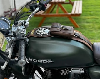 【一点もの】HONDA CB1100 タンクベルト Honda Rebel 1100用タンクストラップ。レザータンクベルト。ダーク