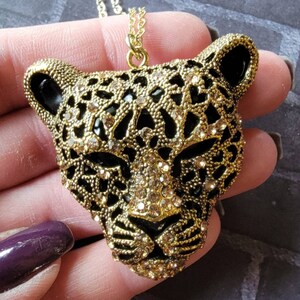 14k Gold Plated Jaguar Cougar Link Chain Necklace image 5