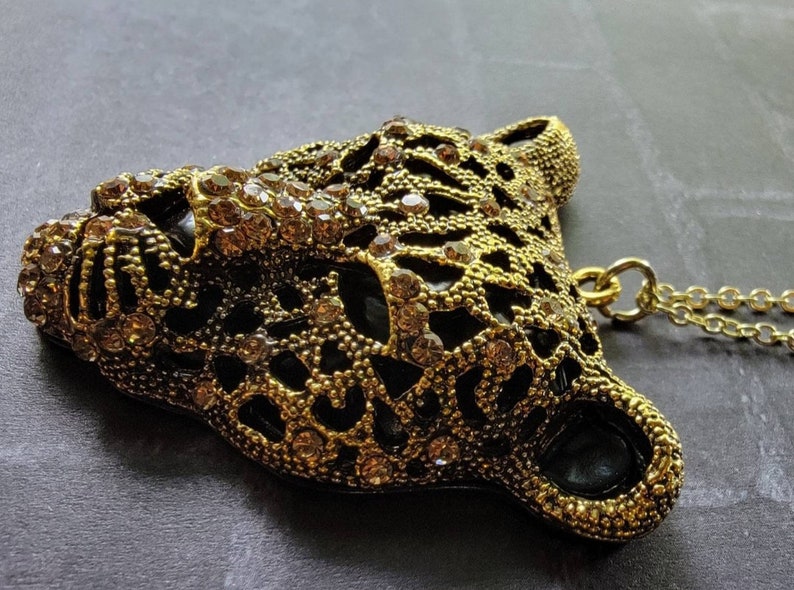 14k Gold Plated Jaguar Cougar Link Chain Necklace image 4
