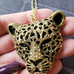 14k Gold Plated Jaguar Cougar Link Chain Necklace image 6