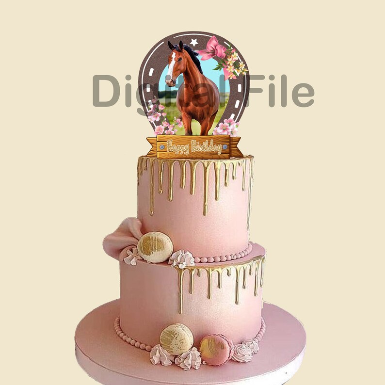 Instant Download Farm Horse Cake Topper, Farmhouse Birthday Celebration ...