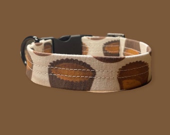 Dog Collar, Cute Handmade Collar, Silent Collars, Peanut Butter Cup Dog Apparel,  Reese Dog Collar, Extra Small Collar, Extra Large Collar