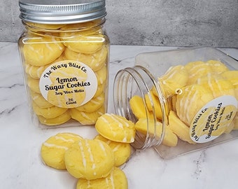 Lemon Sugar Cookies Wax Melts. Large Jar or Small Bag. Highly Scented Soy Wax.