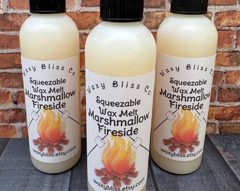 Marshmallow Fireside Squeeze Wax Bottle. Highly Scented Soy Wax Blend.