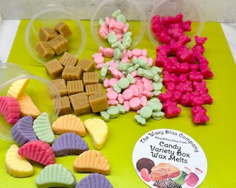 Cookie, Candy or Breakfast Variety Box Wax Melts. Highly Scented Soy Wax.