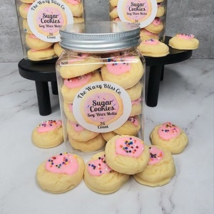 Sugar Cookie Wax Melts. Large Jar or Small Bag. Highly Scented Soy Wax.