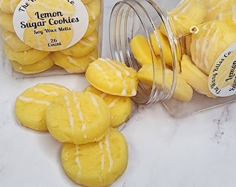 Lemon Sugar Cookies Wax Melts. Large Jar or Small Bag. Highly Scented Soy Wax.