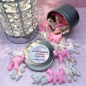 Frosted Animal Cookie Wax Melt Tin. Highly Scented Soy Wax.