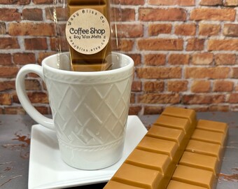 Large Coffee Shop Snap Bar. Highly Scented Soy Wax.
