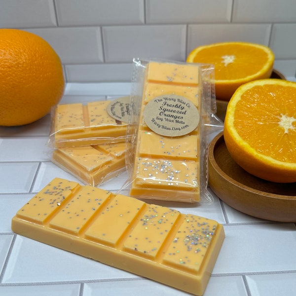 Fresh Squeezed Oranges Snap Bar. Highly Scented Soy Wax.