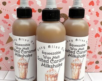 Salted Caramel Milkshake Squeeze Wax Bottle. Highly Scented Soy Wax Blend.