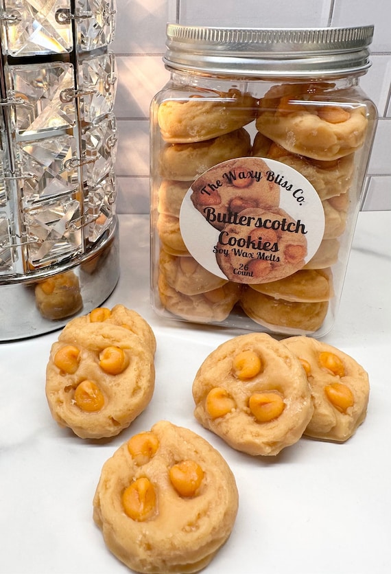 Butterscotch Cookie Wax Melts. Large Jar or Small Bag.  Highly Scented Soy Wax.