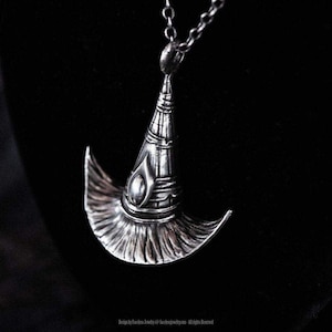 Silver Witch Hat Pendant, Witchy Gifts for Her, Gothic Necklace, Fantasy Jewelry
