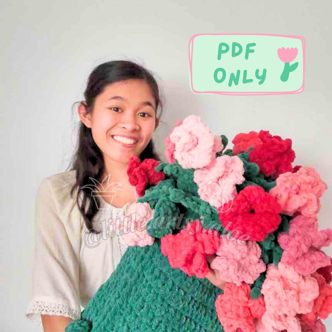 ふわふわブーケブランケット™ かぎ針編みパターン PDF - Etsy 日本