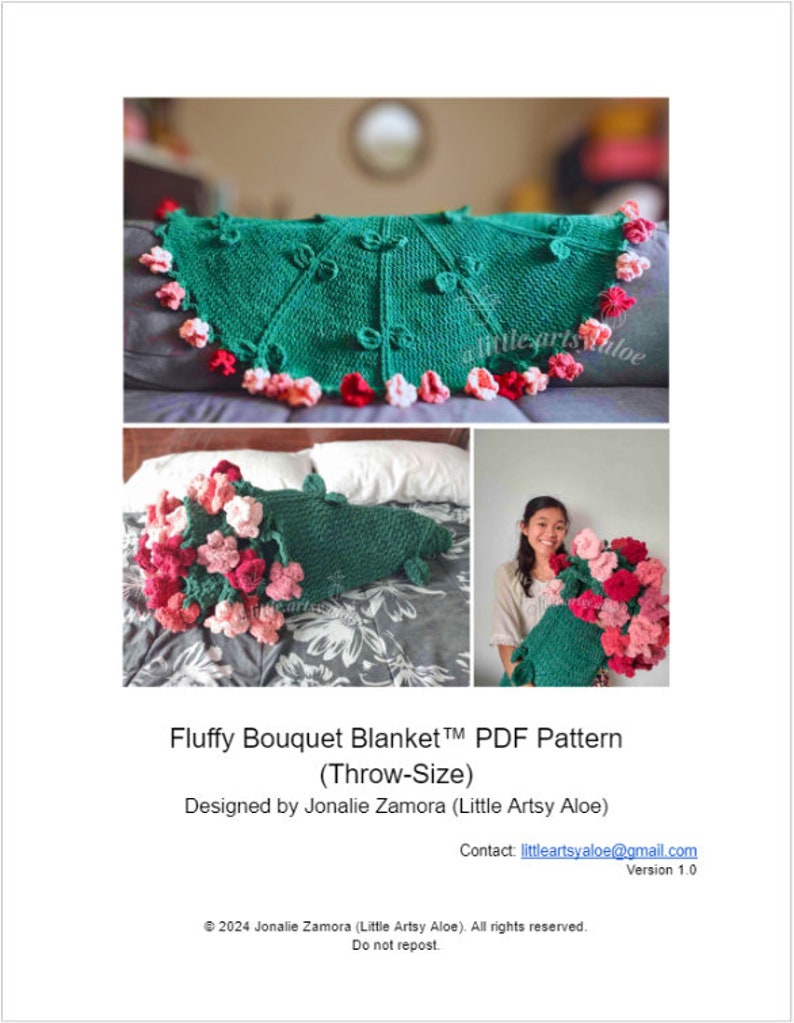 Couverture Fluffy Bouquet Blanket™ au crochet PDF image 7