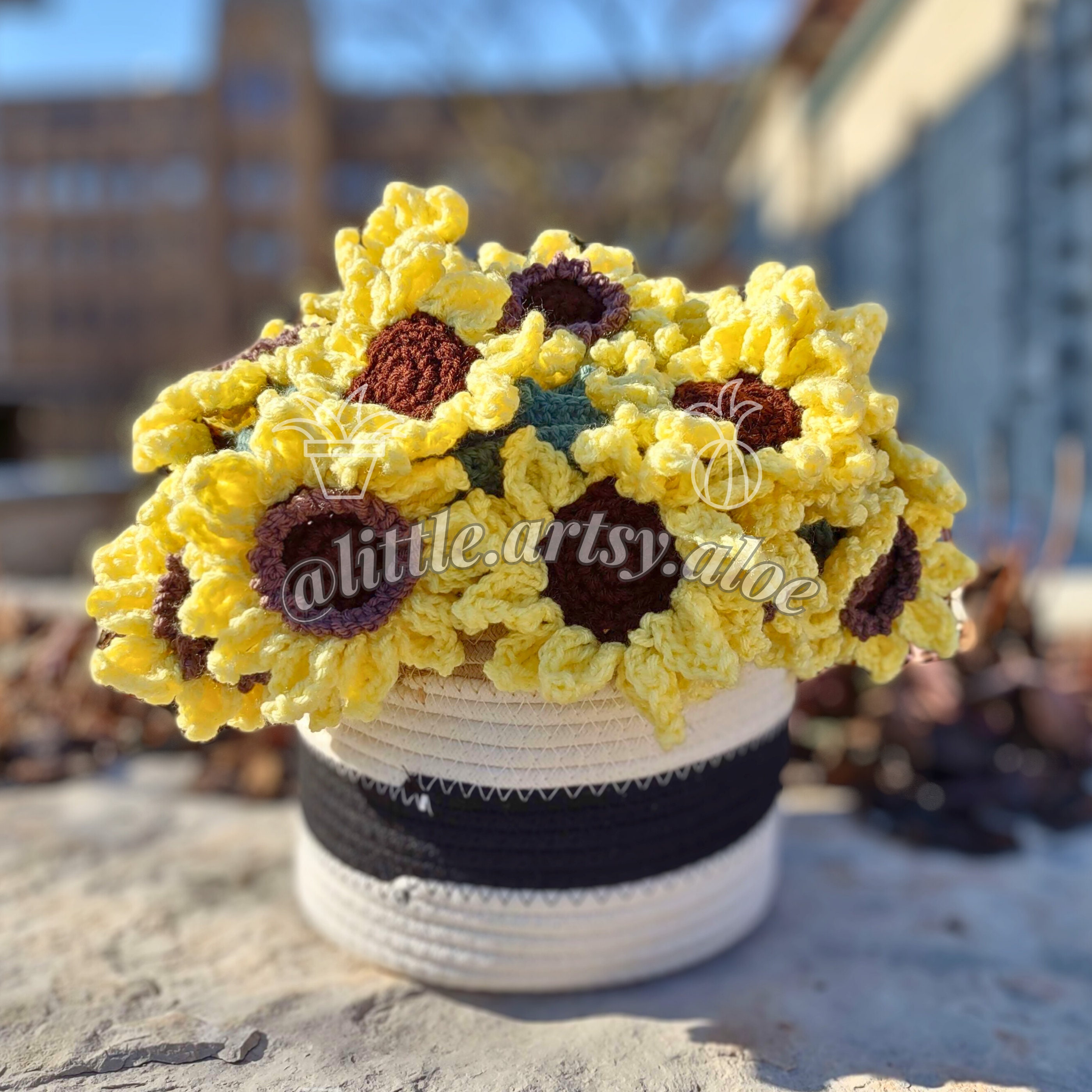 ひまわりブーケブランケット™ マルチサイズガイド ~ かぎ針編み PDF