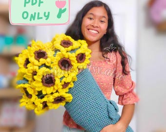 ひまわりブーケブランケット™ マルチサイズガイド ~ かぎ針編み PDF