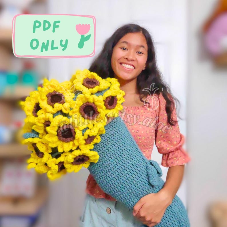 Sunflower Bouquet Blanket™ Multi-Size Guide ~ Crochet PDF Pattern