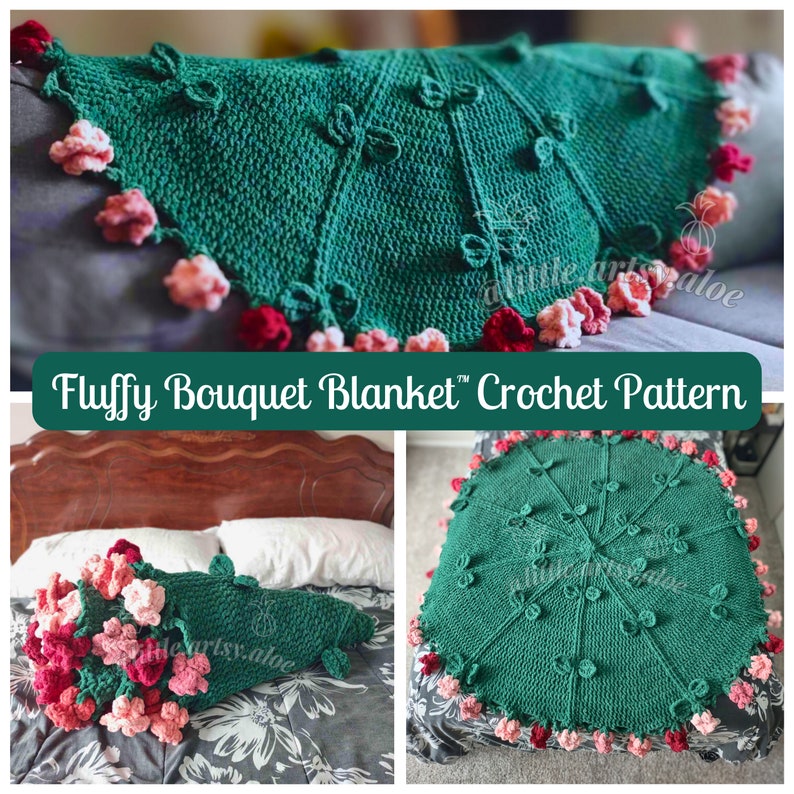 Couverture Fluffy Bouquet Blanket™ au crochet PDF image 1