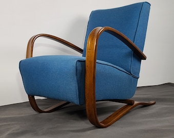 Vintage Armchair H-269 by Jindřich Halabala | Mid-Century Czech Lounge Chair | Art Deco Upholstered Accent Chair