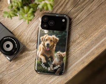 Personalized Phone Case Photo With Name Tough Case, iPhone 17 Pro Max Personalized, 17 16 15 14 13 12 11 Pro Max Plus Samsung S25 S24 Cover