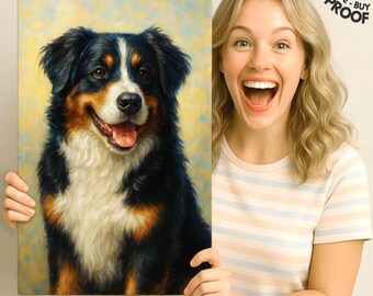 Custom Pet Portrait Keepsake: Bespoke Oil Painting, Touching Memorial Gift for Cat and Dog Lovers