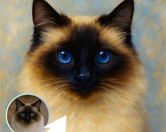 Custom Pet Portrait: Bespoke Oil Painting Style, Memorial Keepsake