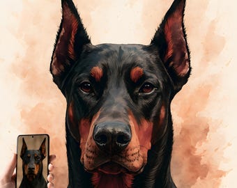 Custom Dog Portrait Watercolor Painting from Photo, Memorial Gift for Dog Owners, Personalized Wall Decor for Dog & Cat Lovers Pet Loss Gift